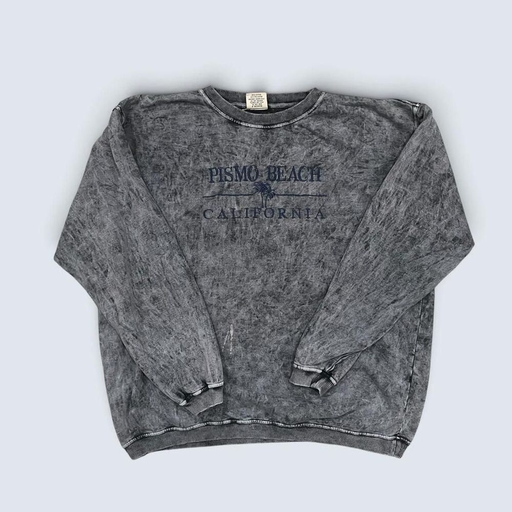 Vintage Pismo Beach California Acid Wash Mineral Washed Sweatshirt Size L
